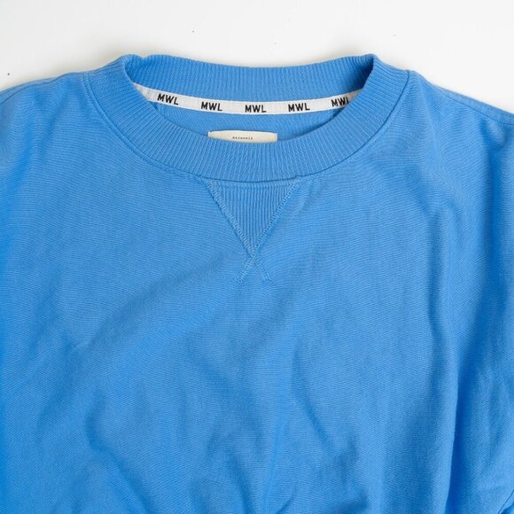 Madewell Terry Sweatshirt Cropped Oversized Blue - Picture 6 of 14